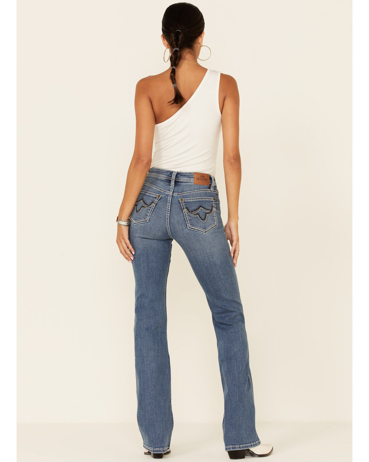 Image #4 - Shyanne Women's Dark Wash Mid Rise Coolmax Bootcut Denim Jeans, , hi-res