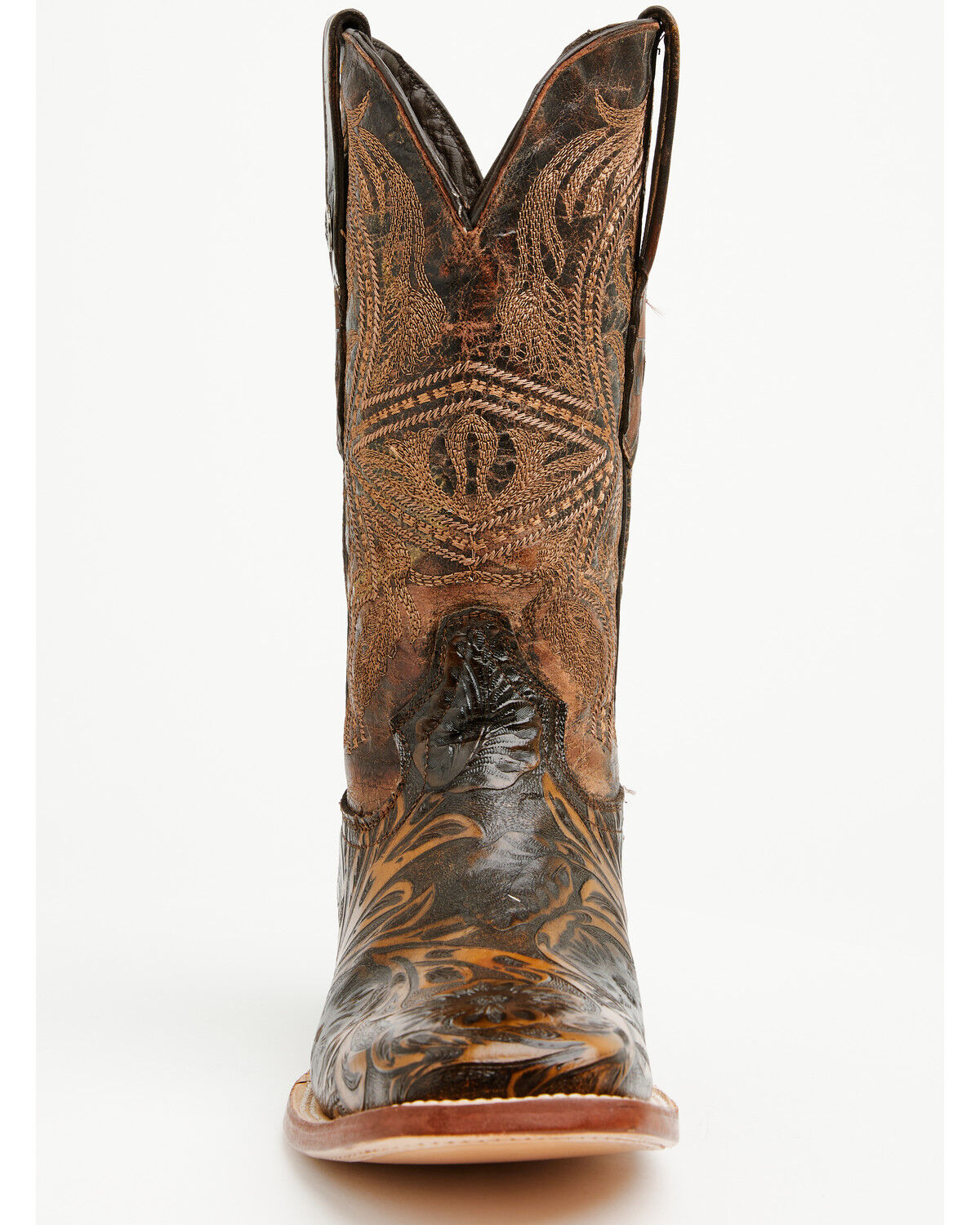 Tanner Mark Men's Hand Tooled Western Boots - Broad Square Toe