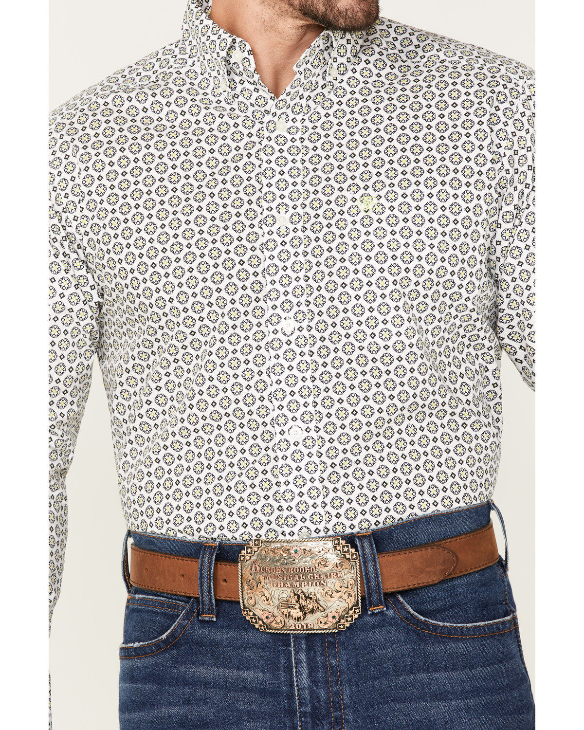 Image #3 - Ariat Men's Beaumont Geo Print Button-Down Western Shirt, , hi-res