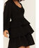 Image #3 - Originality Women's Long Sleeve Tiered Mini Dress, Black, hi-res