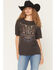 Image #1 - Idyllwind Women's Headstrong Steer Head Embroidered Short Sleeve Graphic Tee, Black, hi-res