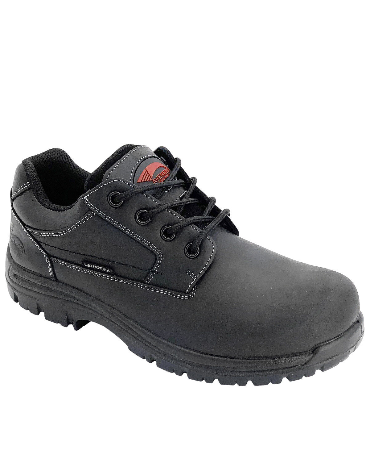 Image #1 - Avenger Men's Foreman Waterproof Work Shoes - Composite Toe, Black, hi-res
