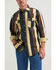 Image #1 - Wrangler X Coors Men's Cowboy Cut Striped Print Long Sleeve Snap Western Shirt, Black, hi-res