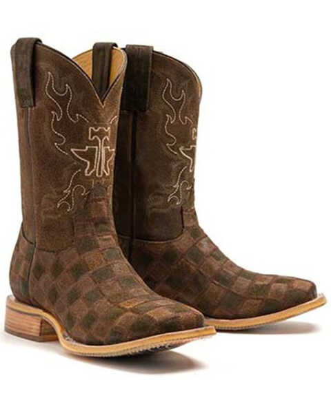 Tin Haul Men's Rough Patch Western Boots - Broad Square Toe, Brown, hi-res