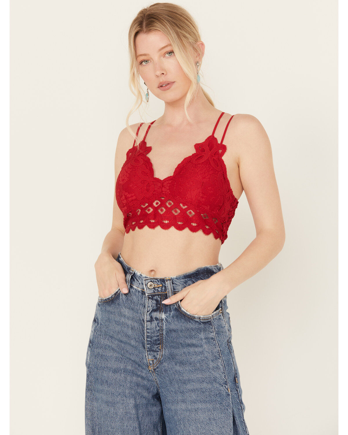 Image #1 - Wishlist Women's Strappy Lace Applique Scallop Lace Bralette, , hi-res