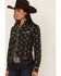 Image #2 - Roper Women's Floral Print Long Sleeve Pearl Snap Western Shirt, Black, hi-res