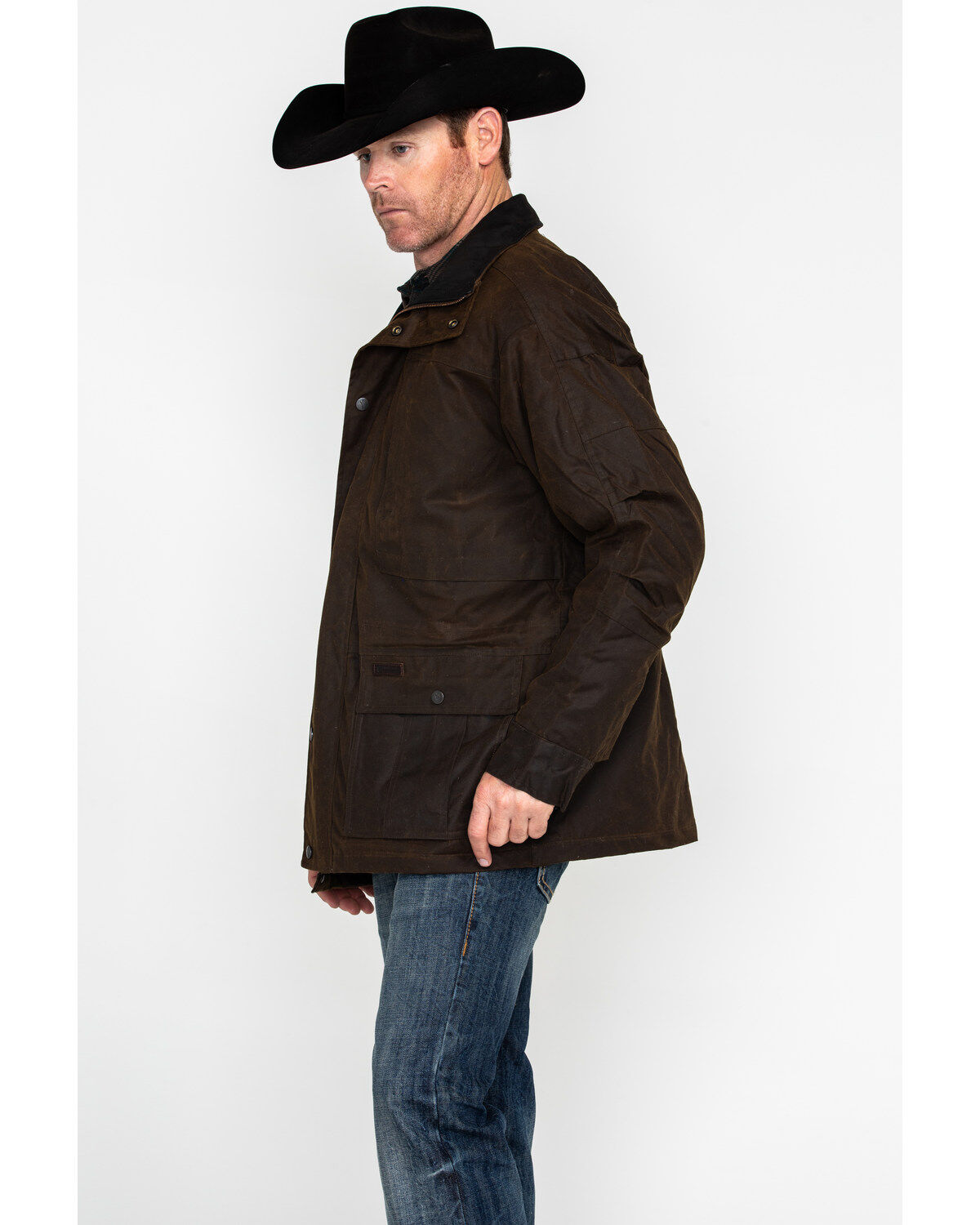 Image #4 - Outback Trading Men's Oilskin Deer Hunter Jacket, Bronze, hi-res