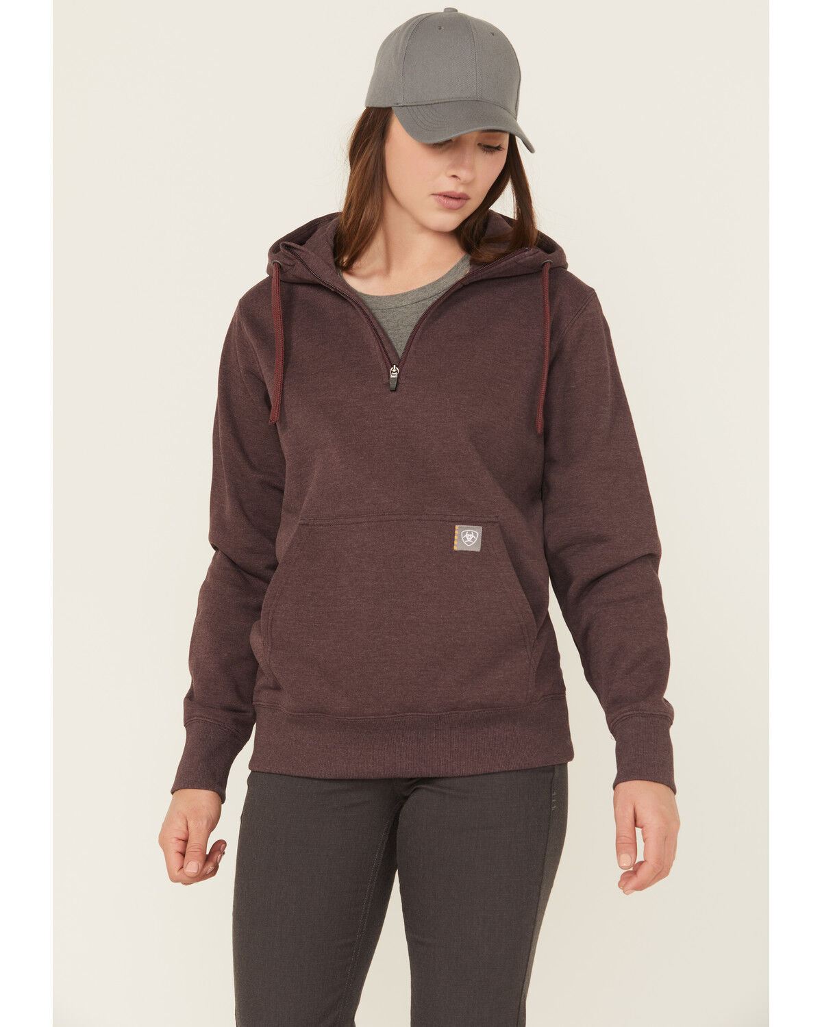 Image #1 - Ariat Women's Rebar Skill Set 1/2 Zip Pullover, Brown, hi-res