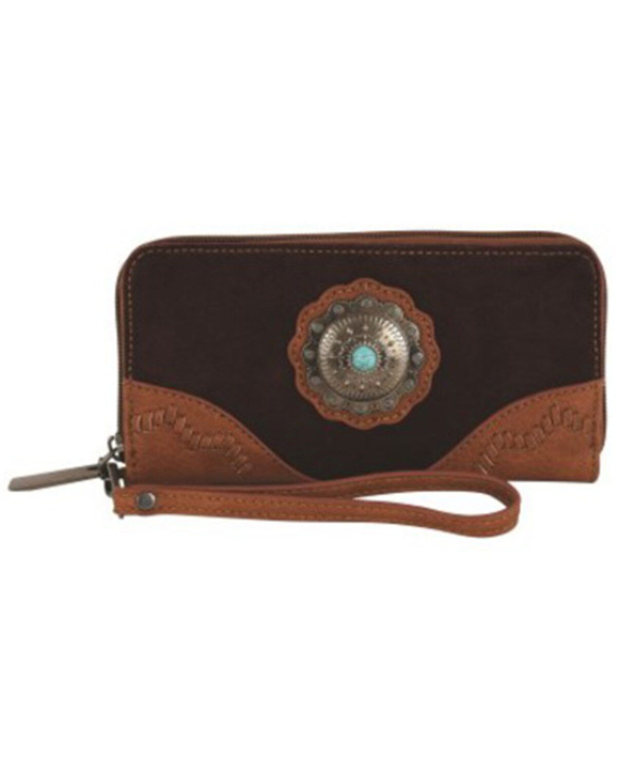 Image #1 - Tony Lama Women's Suede Wallet, Tan, hi-res