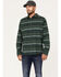 Brothers & Sons Men's Novelty Stripe Long Sleeve Button Down Western Flannel Shirt , Forest Green, hi-res