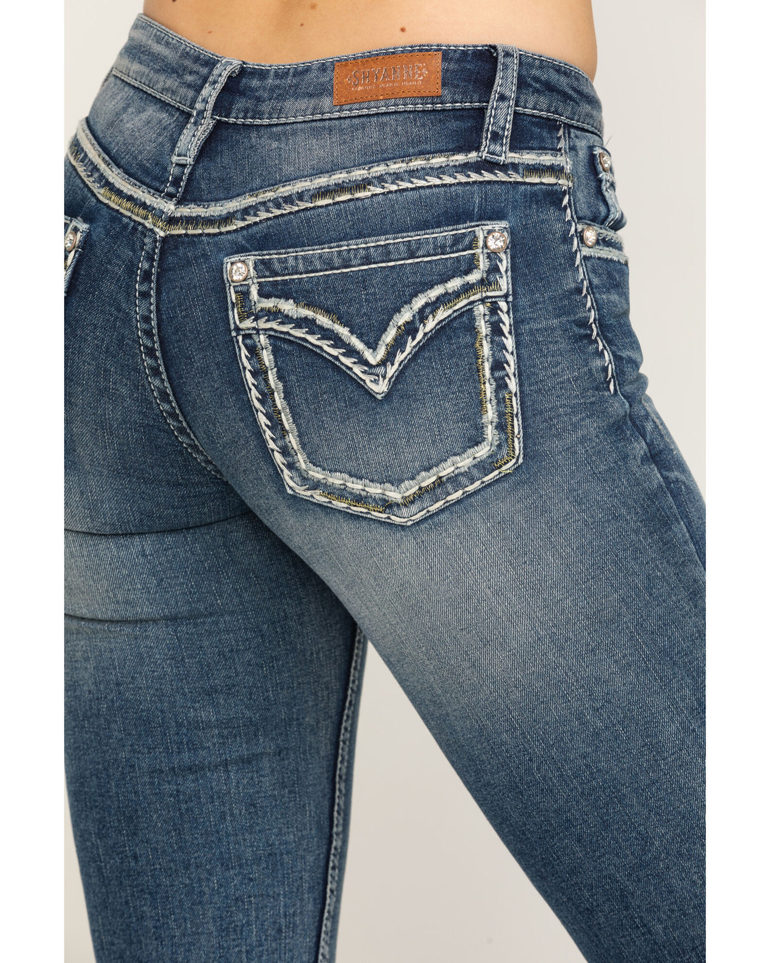 Image #5 - Shyanne Women's Medium Basic Bootcut Stretch Jeans, Blue, hi-res