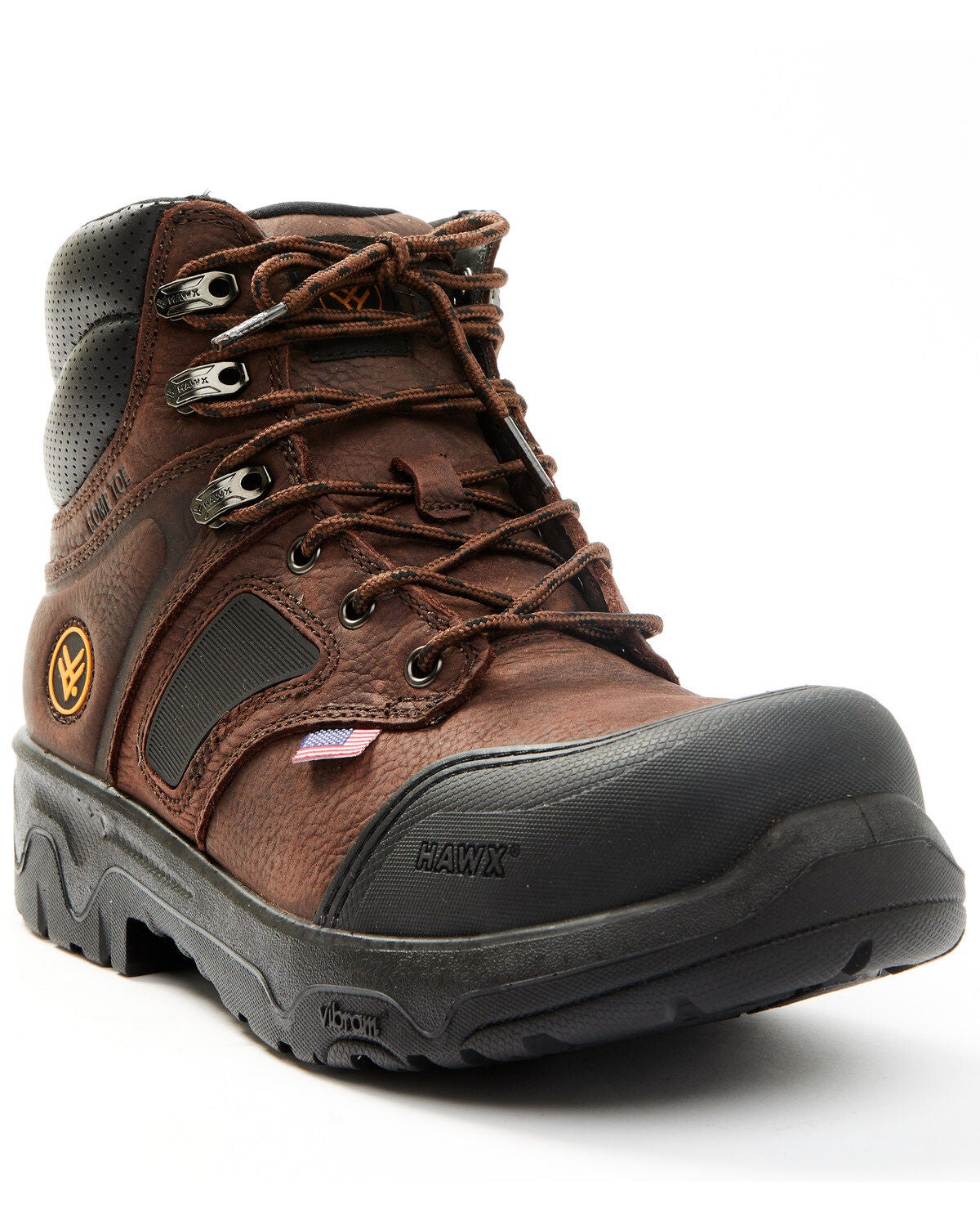Hawx Men's 6" Anthem Lab Lace-Up Work Boots - Composite Toe, Brown, hi-res
