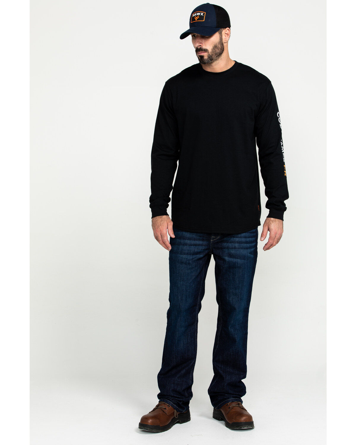 Image #6 - Cody James Men's FR Logo Long Sleeve Work Shirt - Tall, Black, hi-res