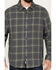 Brothers & Sons Men's Casual Plaid Print Long Sleeve Button-Down Western Flannel Shirt , Charcoal, hi-res