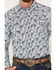Image #3 - Cody James Men's Casa Blanca Paisley Print Long Sleeve Snap Western Shirt, Light Blue, hi-res