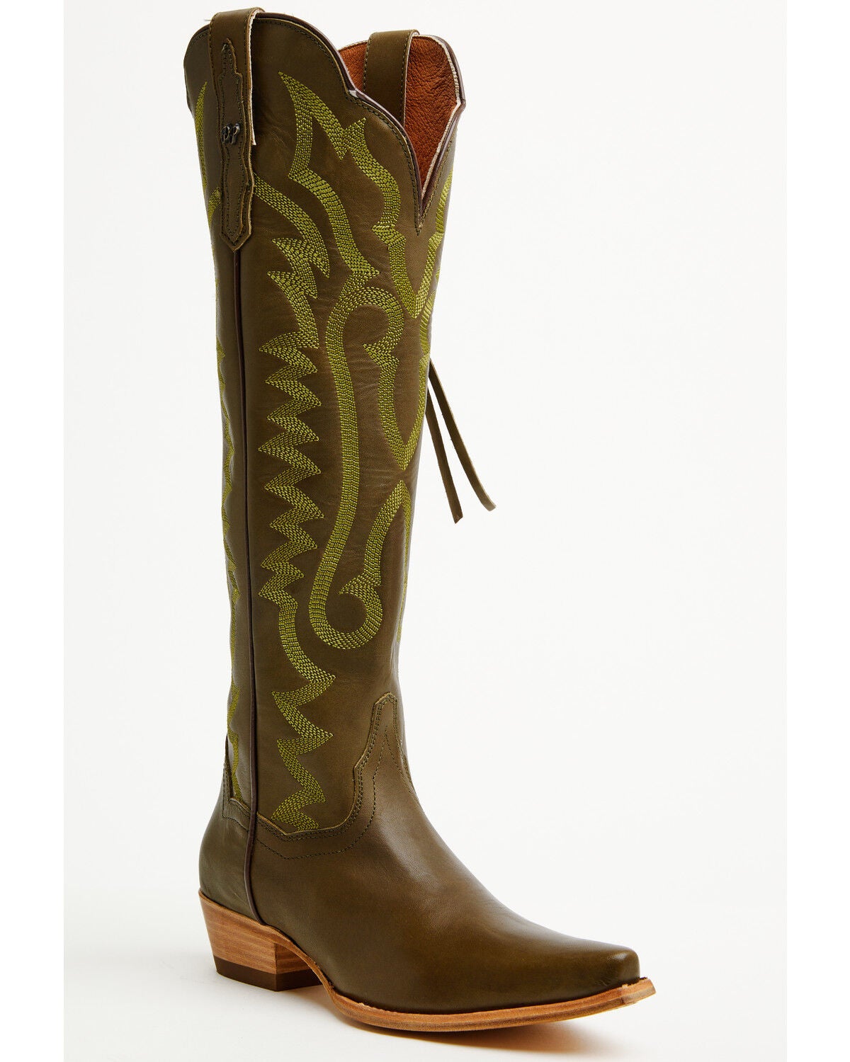 Dan Post Women's Heartland Tall Western Boots - Snip Toe, Olive, hi-res