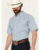 Image #2 - Ariat Men's Richard Plaid Print Short Sleeve Button-Down Performance Western Shirt, Blue, hi-res