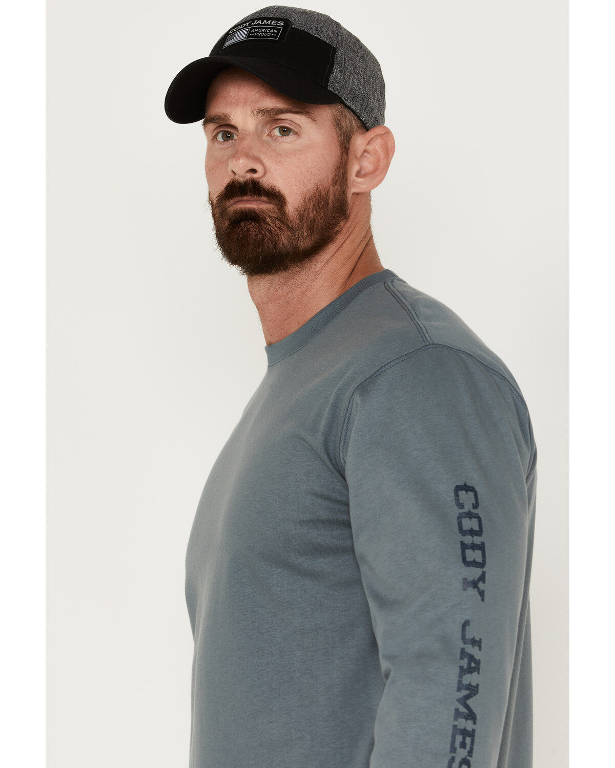 Image #3 - Cody James Men's FR Skull Logo Graphic Long Sleeve Work T-Shirt, Slate, hi-res