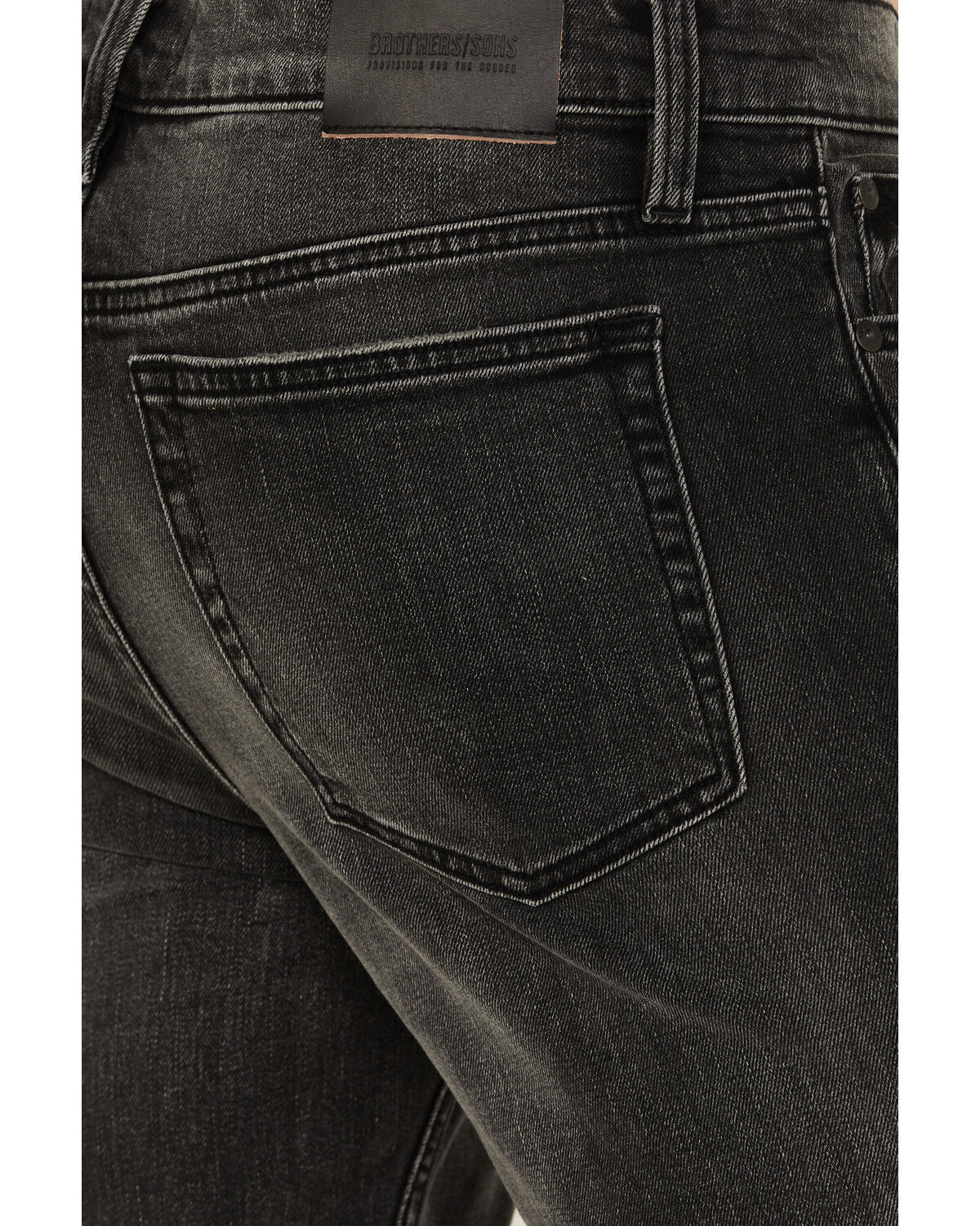 Image #4 - Brothers and Sons Men's Montana Wash Tucker Slim Straight Stretch Denim Jeans, Black, hi-res