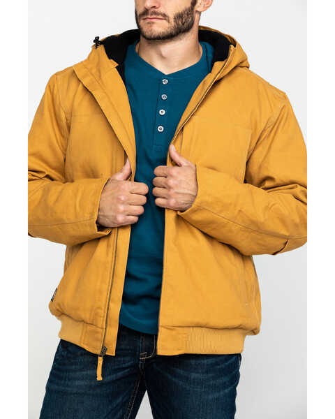 Image #4 - Hawx Men's Brown Canvas Quilted Bi-Swing Hooded Zip Front Jacket - Big , Brown, hi-res