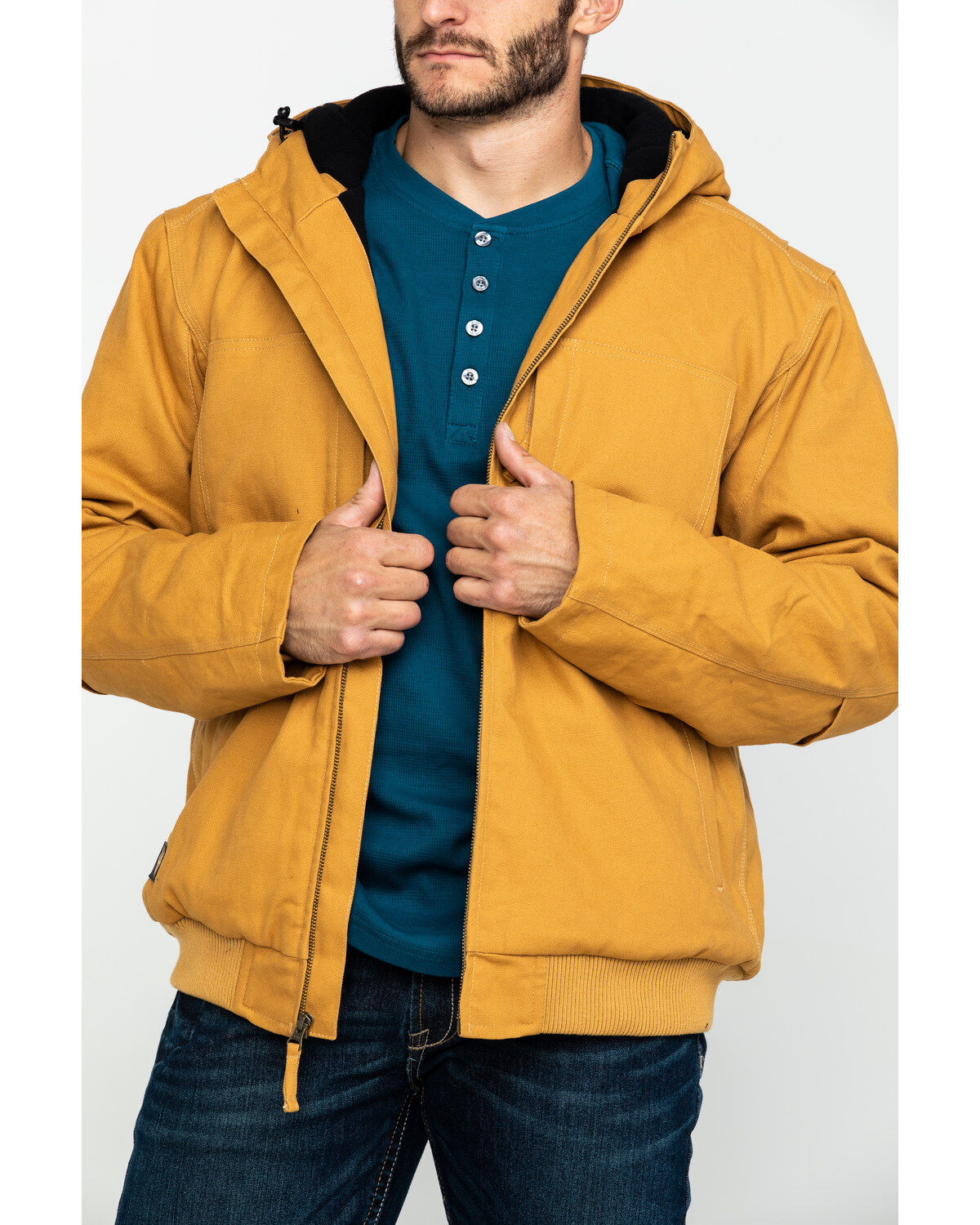 Image #4 - Hawx Men's Brown Canvas Quilted Bi-Swing Hooded Zip Front Jacket - Tall, , hi-res
