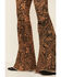 Ranch Dress'n Women's High Rise Floral Flare Jeans , Tan, hi-res