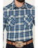 Image #3 - Pendleton Men's Canyon Plaid Print Long Sleeve Western Snap Shirt, Blue, hi-res