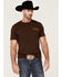 Cinch Men's Brown Logo Graphic Short Sleeve T-Shirt , Brown, hi-res