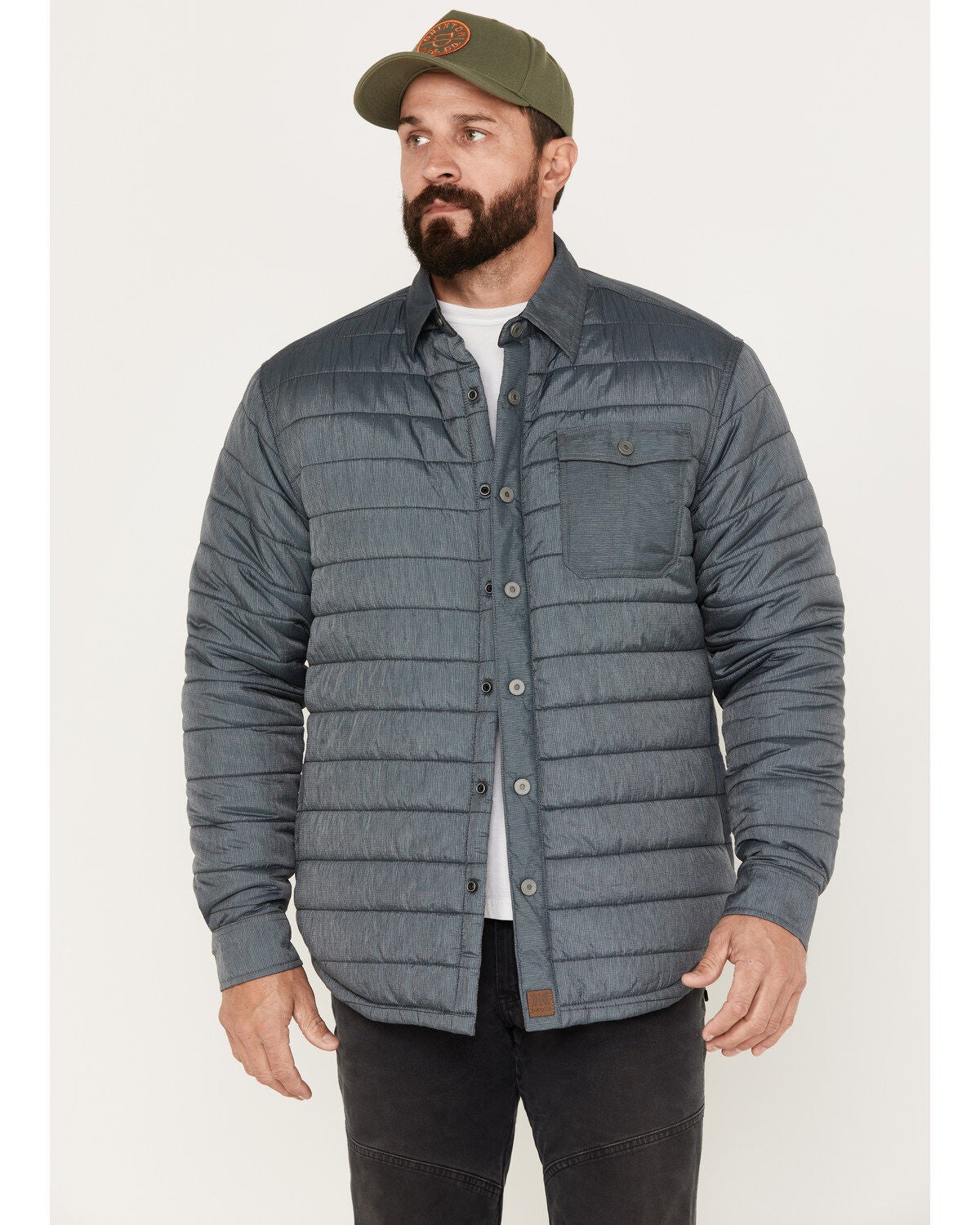 Dakota Grizzly Men's Lucas Quilted Lightweight Fleece Lined Jacket, Grey, hi-res
