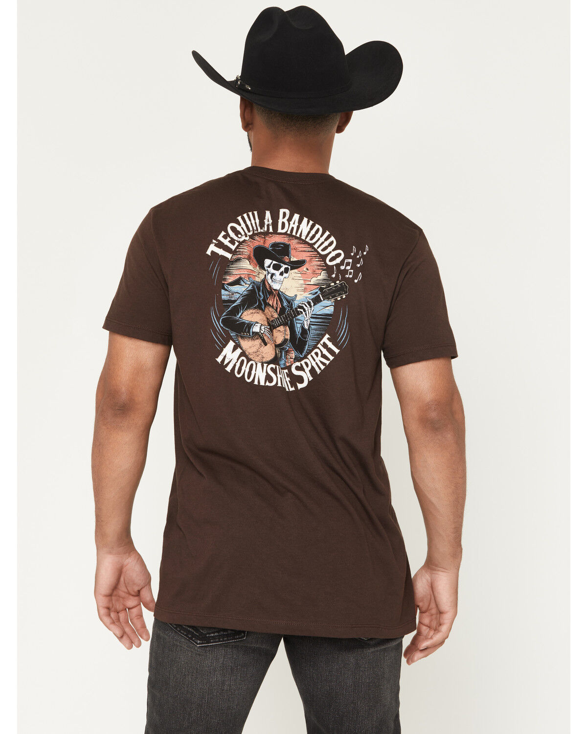 Image #1 - Moonshine Spirit Men's Tequila Bandito Short Sleeve Graphic T-Shirt, Dark Brown, hi-res