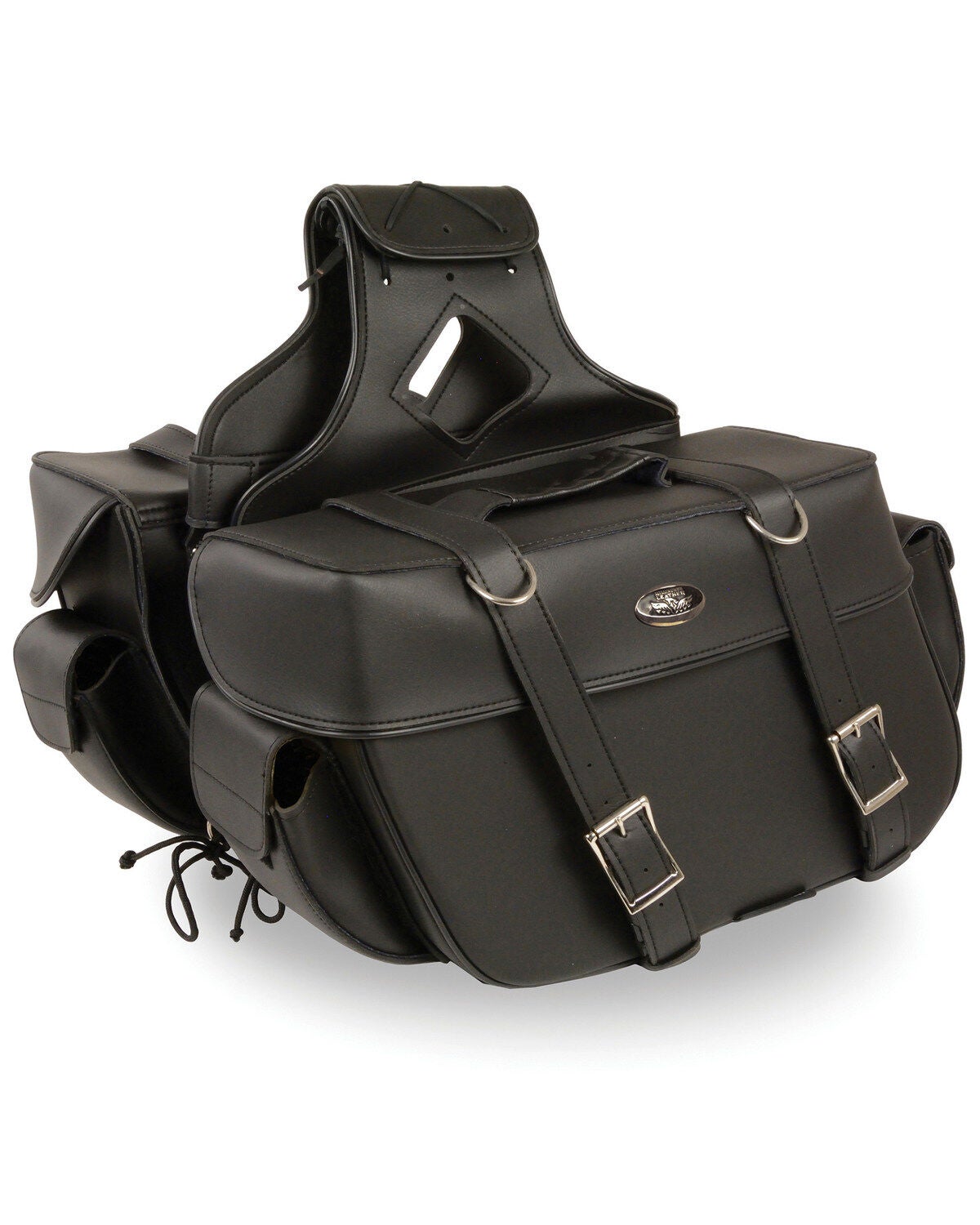 Milwaukee Leather Large Zip-Off Throw Over Saddle Bag, Black, hi-res
