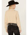 Image #4 - Blue B Women's Rhinestone Fringe Long Sleeve Cropped Henley Shirt, Taupe, hi-res