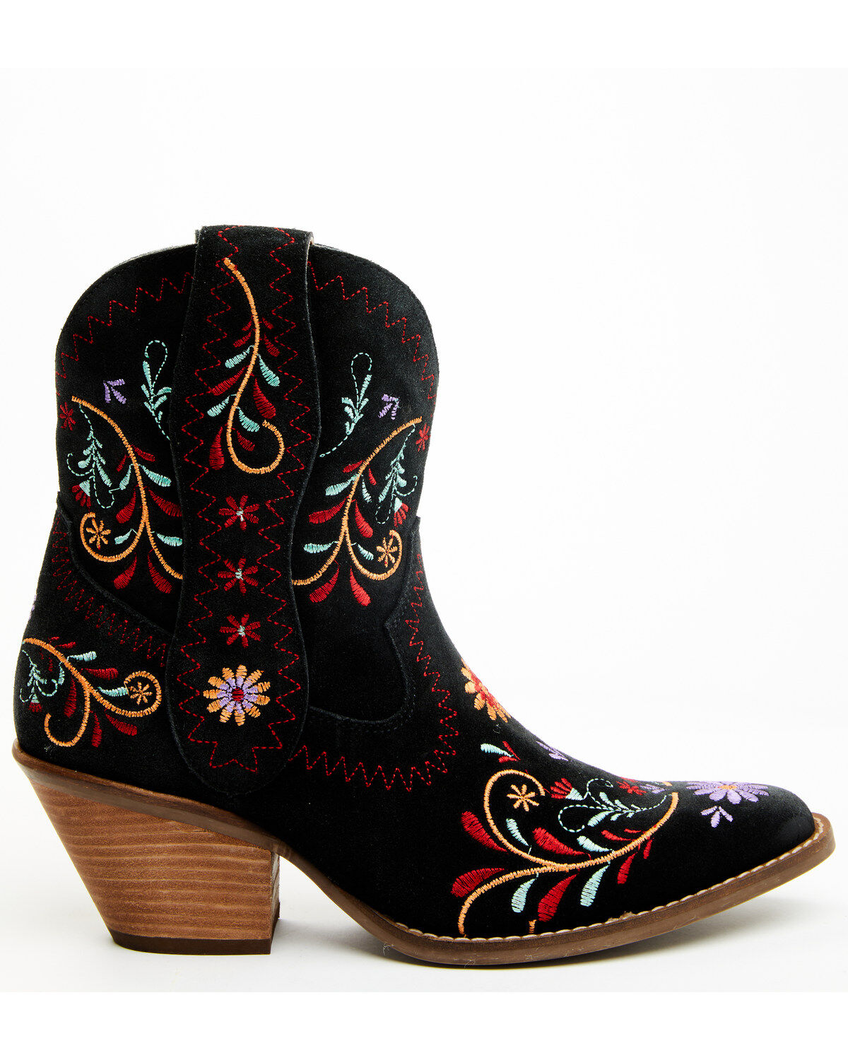 Image #2 - Dingo Women's Sugar Bug Suede Fashion Booties - Round Toe, Black, hi-res
