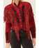 Image #2 - Cripple Creek Women's Beaded Suede Fringe Black Bones Military Jacket , , hi-res