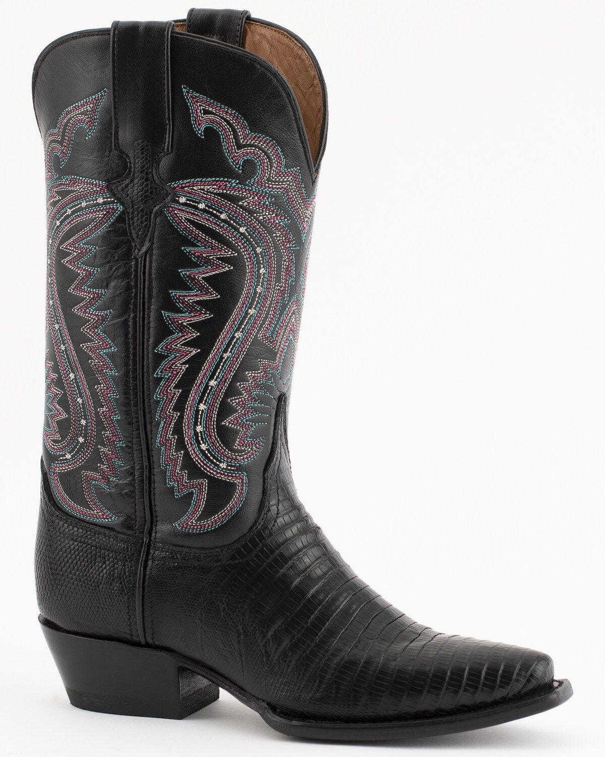Ferrini Women's Lizard Western Boots - Snip Toe, Black, hi-res