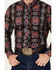 Image #3 - RANK 45® Men's Great Fall Southwestern Print Long Sleeve Button-Down Western Shirt - Tall, Black, hi-res