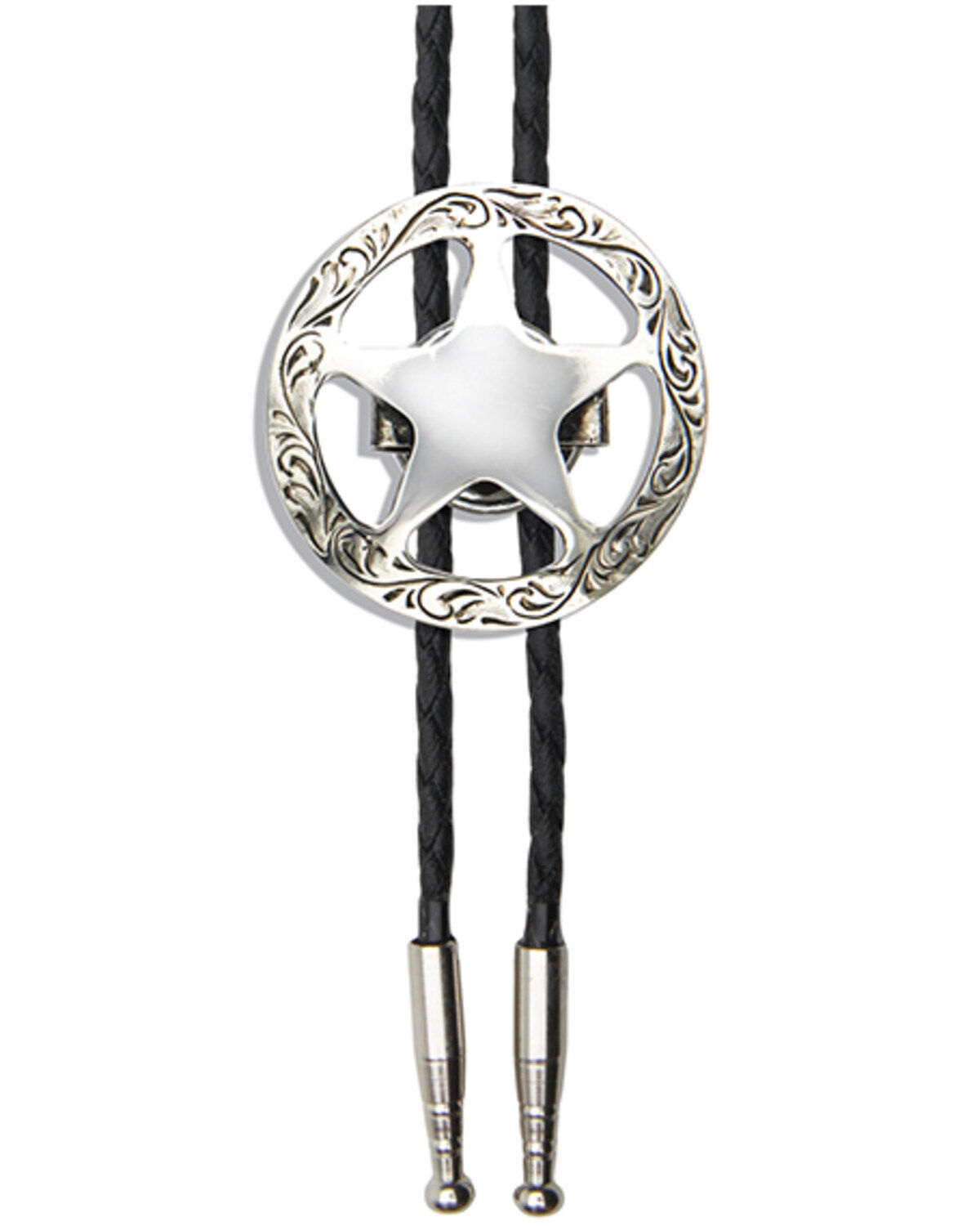 Image #1 - Cody James Men's Silver Sheriff's Star Bolo Tie, Silver, hi-res