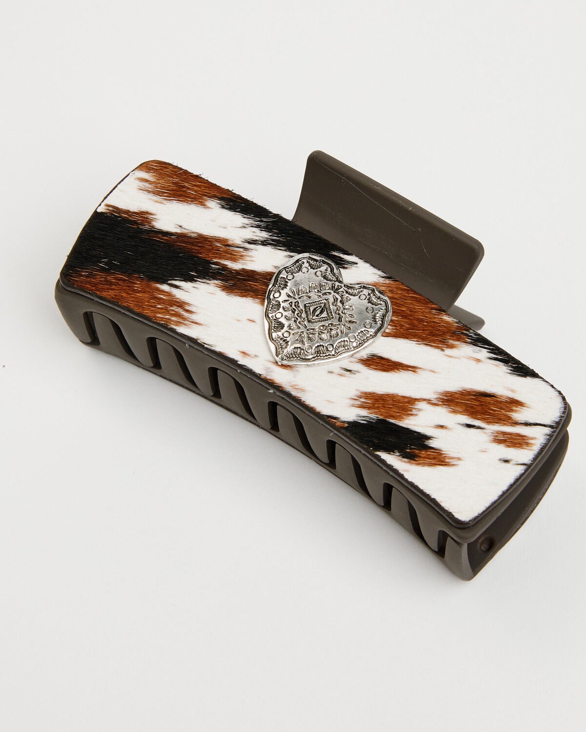 Shyanne Women's Hair On Concho Claw Clip, Brown, hi-res