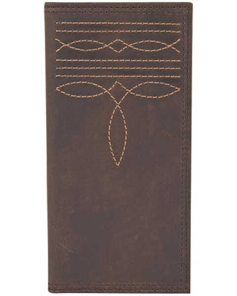 Image #1 - Justin Men's Rodeo Leather Wallet, Brown, hi-res