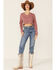 Very J Women's Cropped Long Sleeve Thermal Top, Mauve, hi-res