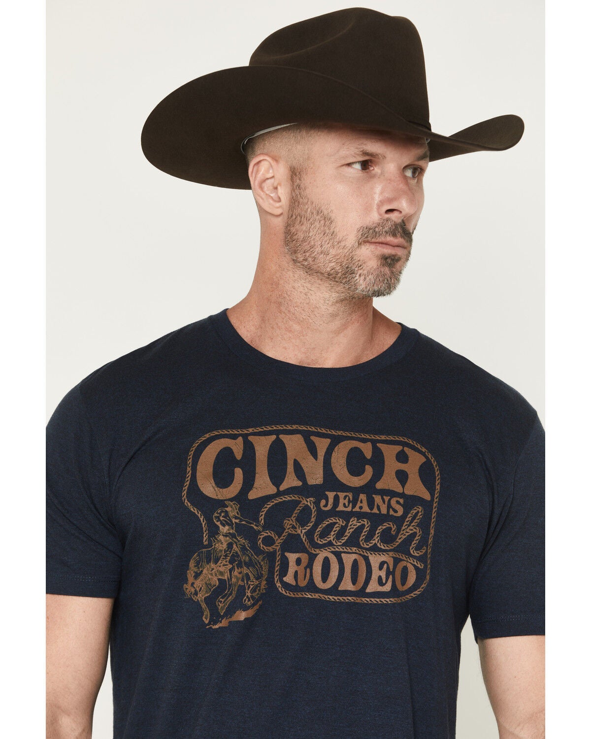 Image #2 - Cinch Men's Ranch Rodeo Logo Short Sleeve Graphic T-Shirt, Navy, hi-res