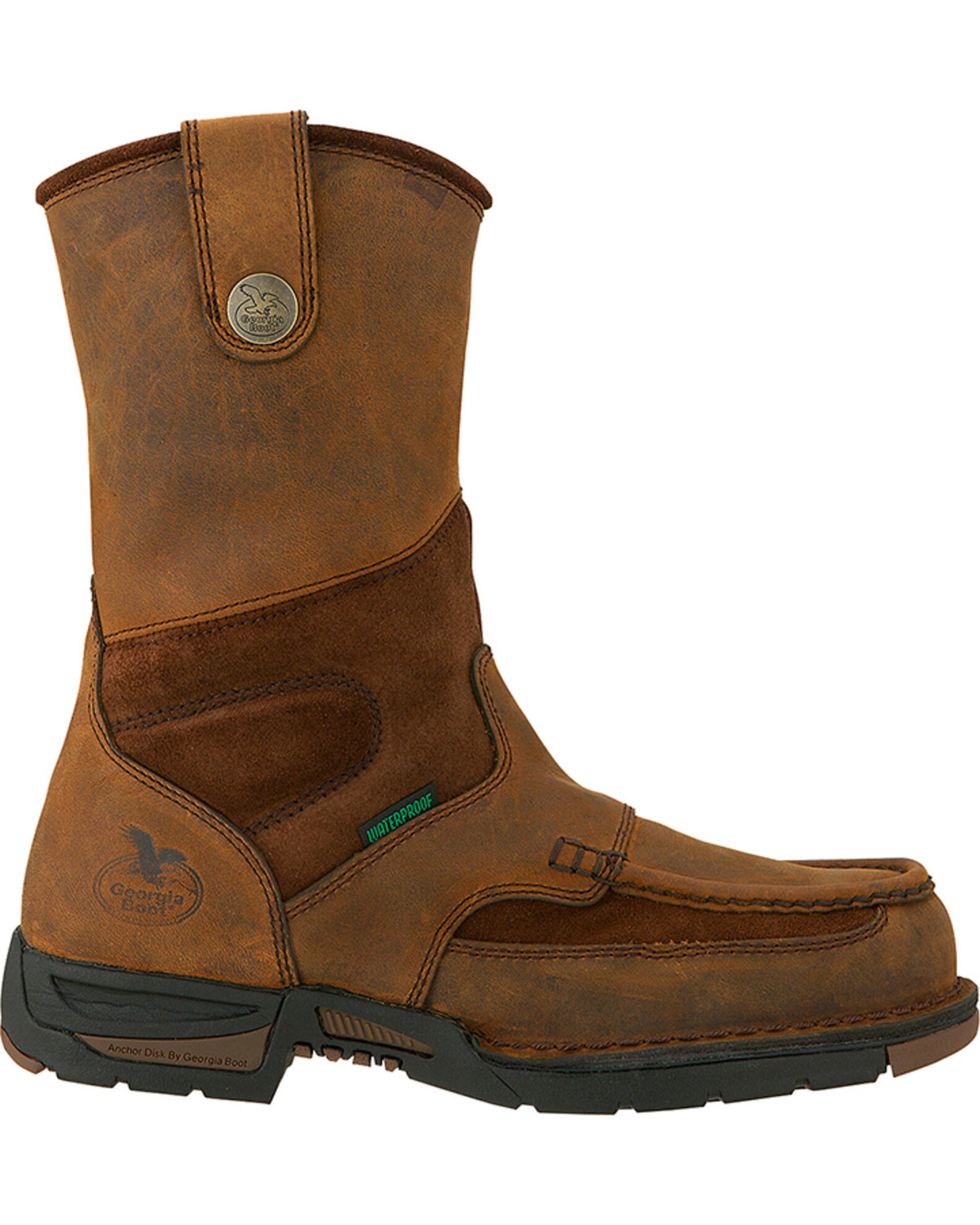 Image #2 - Georgia Men's Athens Steel Toe Wellington Boots, Brown, hi-res