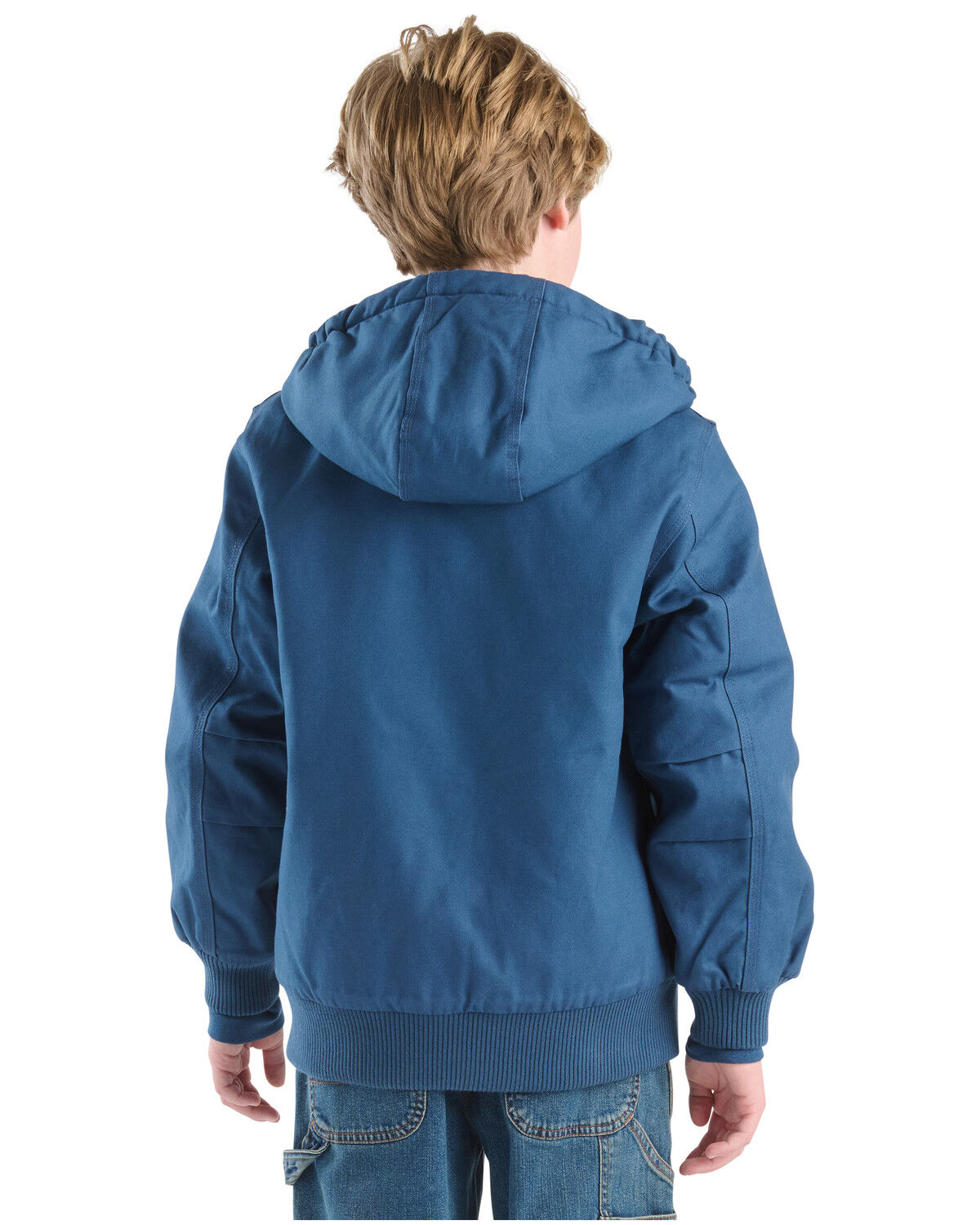 Image #4 - Carhartt Boys' Canvas Insulated Hooded Jacket, Dark Blue, hi-res