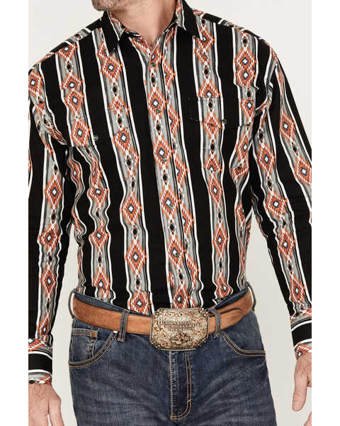 Wrangler Men's Checotah Striped Long Sleeve Western Snap Shirt | Boot Barn