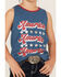 Rock & Roll Denim Girls' Americana Tank Top, Navy, hi-res