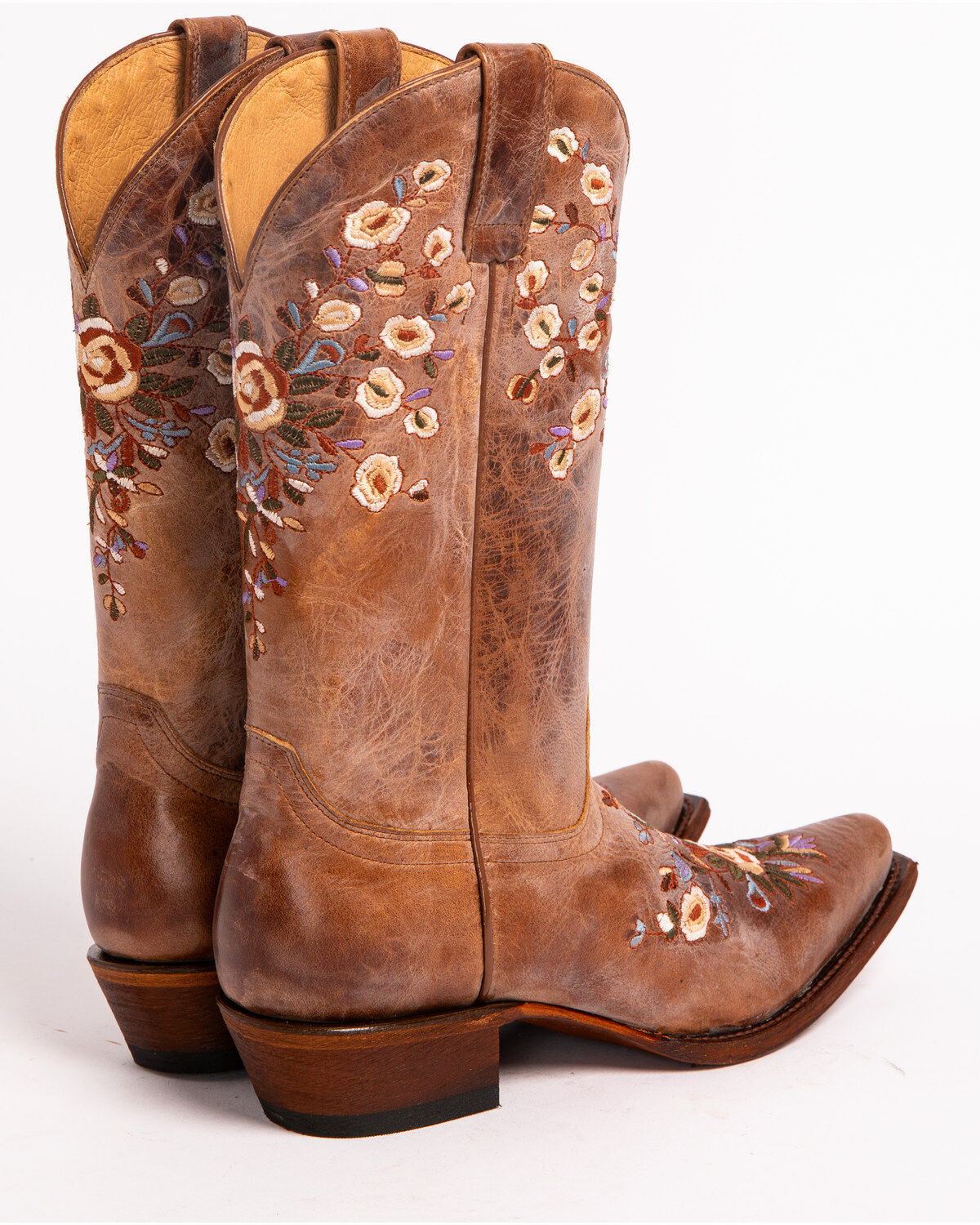 Image #5 - Shyanne Women's Maisie Floral Embroidered Western Leather Boots - Snip Toe, Brown, hi-res