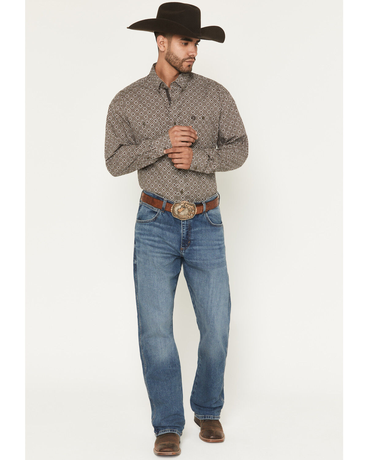 Image #1 - Wrangler Retro Men's Harris Medium Wash Relaxed Bootcut Stretch Denim Jeans, Medium Wash, hi-res