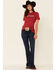 Wrangler Women's Americana Logo Short Sleeve Tee , Red, hi-res