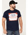 Image #1 - Brew City Beer Gear Men's Budweiser Patriotic Logo Short Sleeve T-Shirt, Navy, hi-res