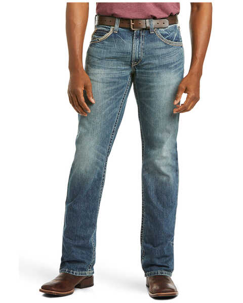 Ariat Men's M5 Low Rise Straight Leg Jeans, Med Stone, hi-res
